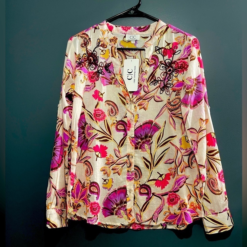 CHIC CONNECTION / floral shirt women's/ size S